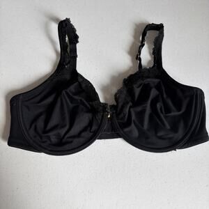 Soma Essentials Unlined Lace Trim Plunge Bra Size 38D Black embraceable